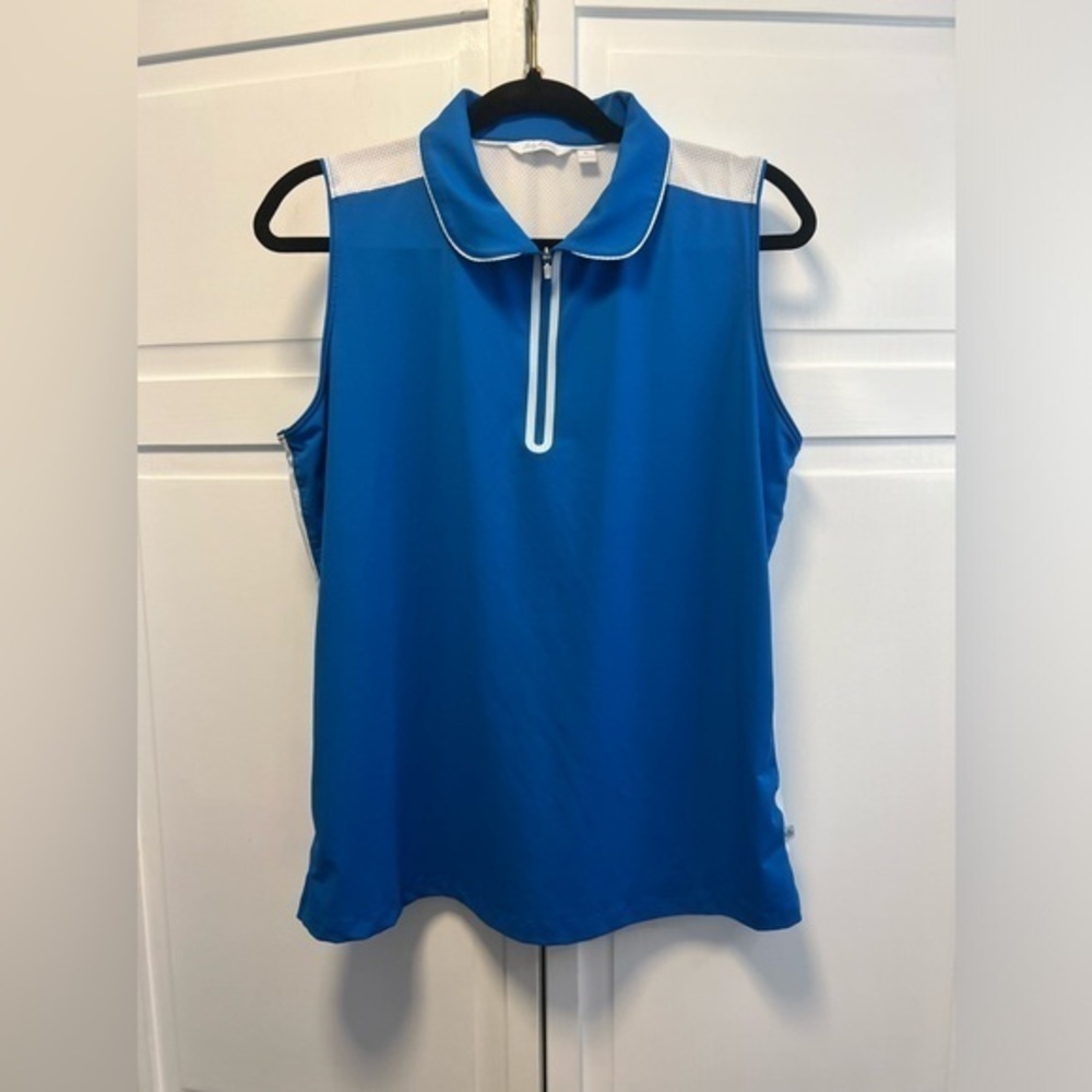 Lady Hagen 1/4 Zip Sleeveless Golf Polo Size Women’s Large Color Blue